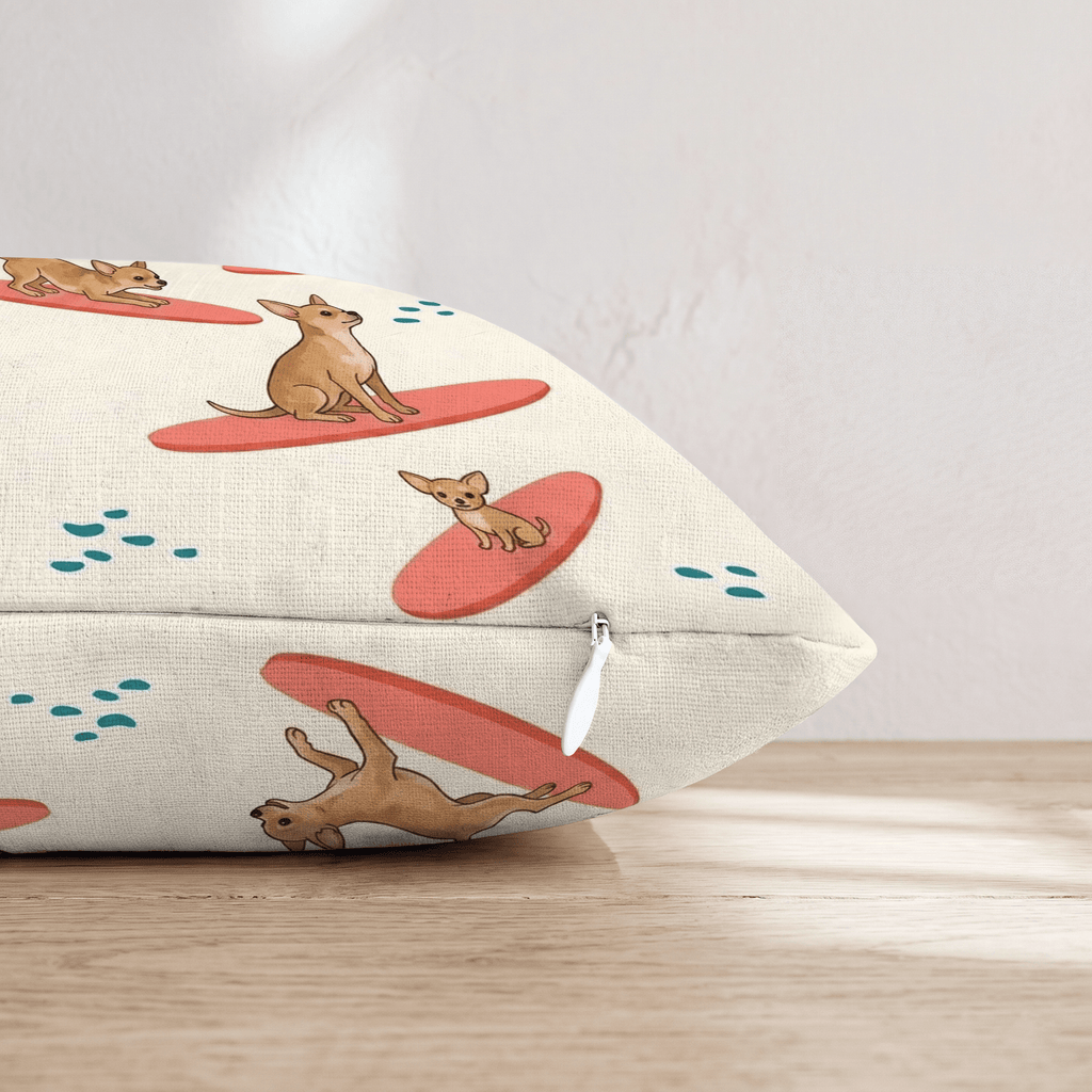 Surf's Up Chihuahua Throw Pillow - Hillcroft Home