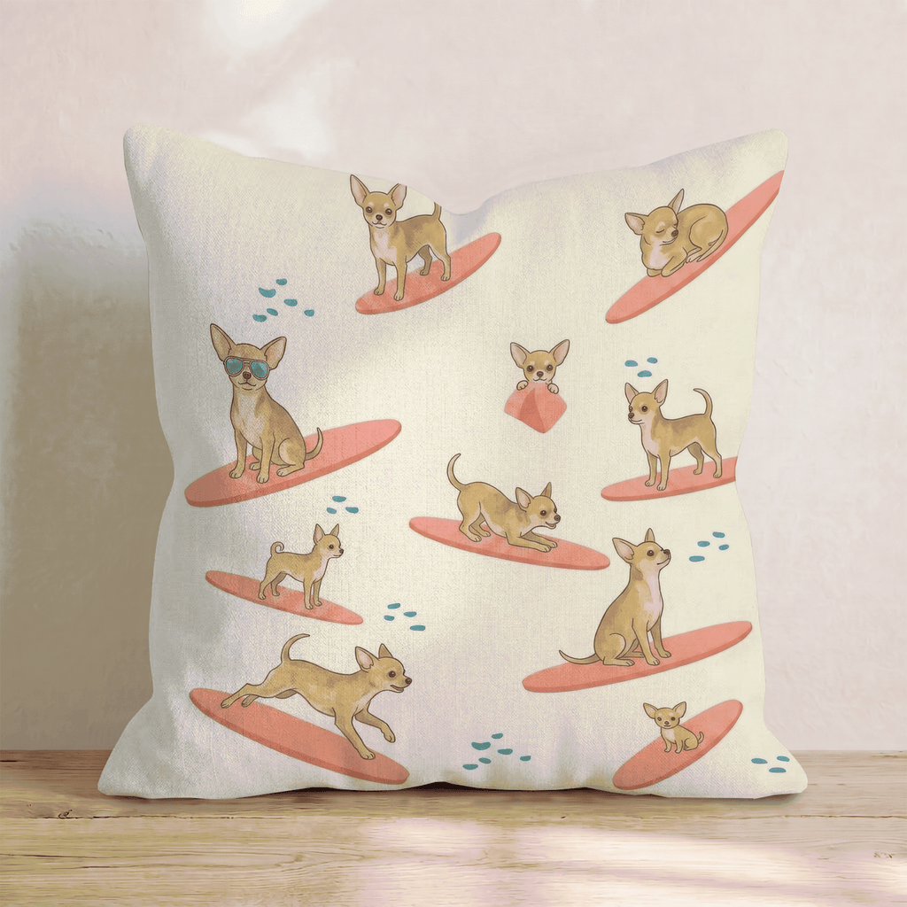 Surf's Up Chihuahua Throw Pillow - Hillcroft Home