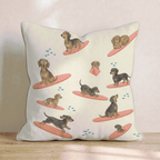 Surf's Up Dachshund Throw Pillow - Hillcroft Home