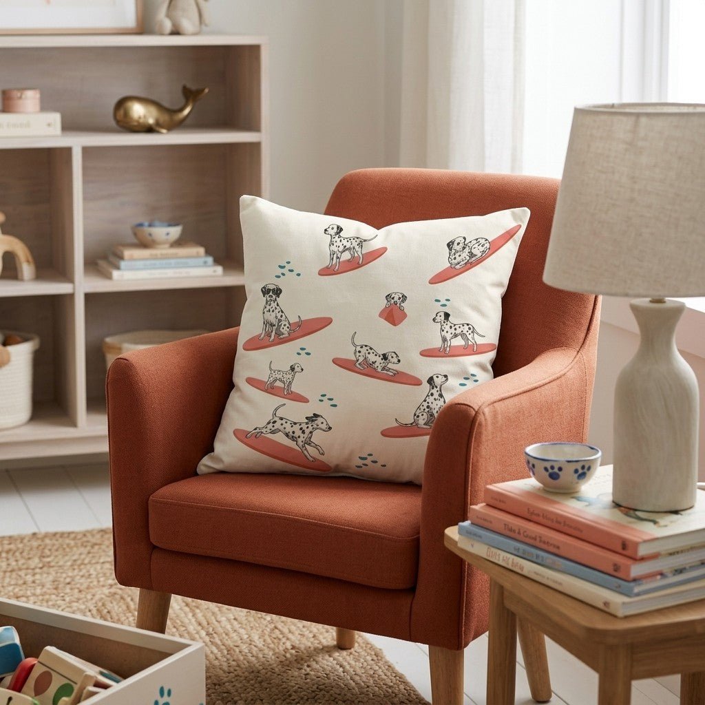Surf's Up Dalmatian Throw Pillow - Hillcroft Home
