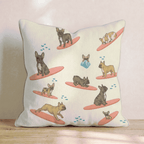 Surf's Up Frenchie Throw Pillow - Hillcroft Home