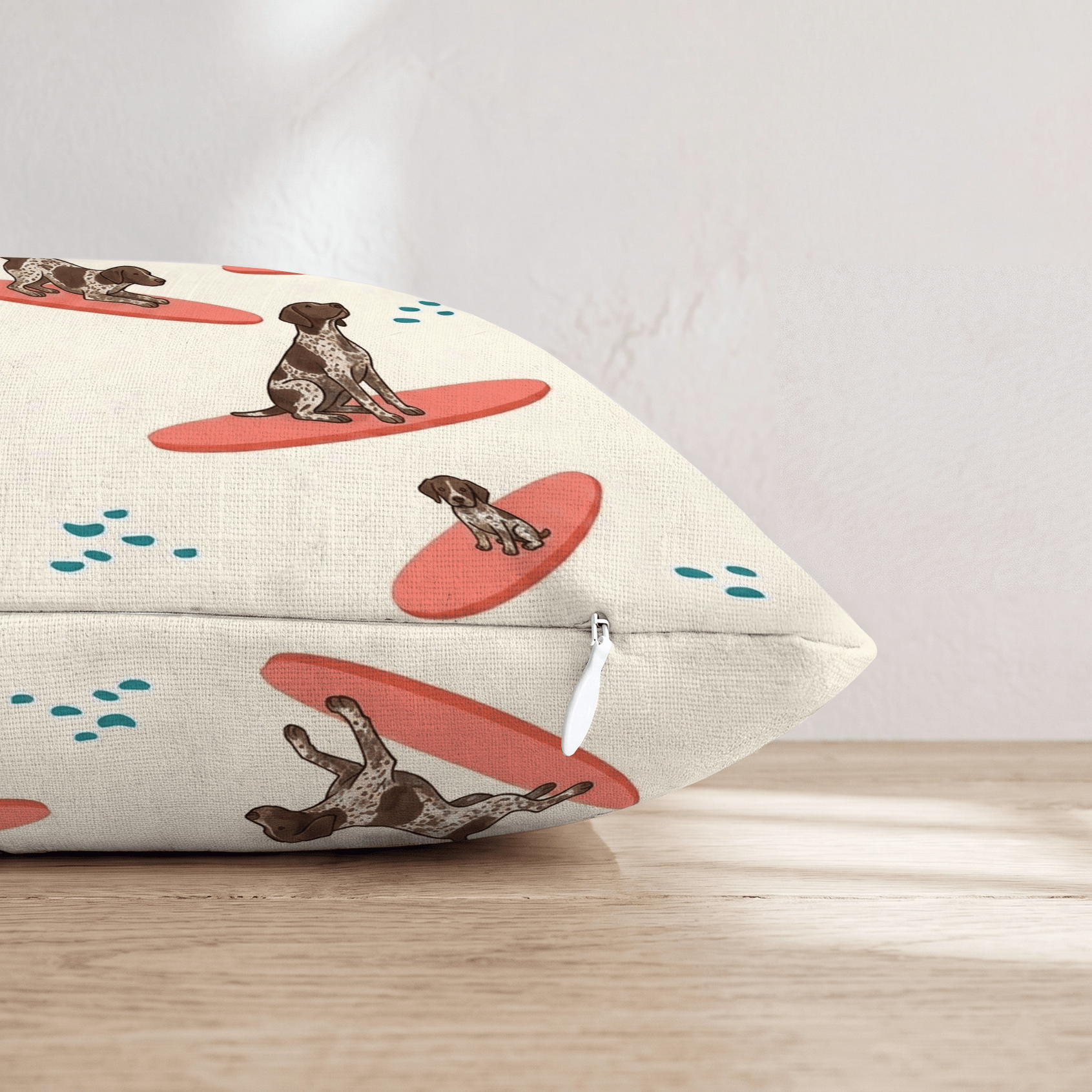 Surf's Up German Shorthaired Pointer Throw Pillow - Hillcroft Home