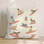 Surf's Up Great Dane Throw Pillow - Hillcroft Home