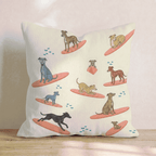 Surf's Up Greyhound Throw Pillow - Hillcroft Home