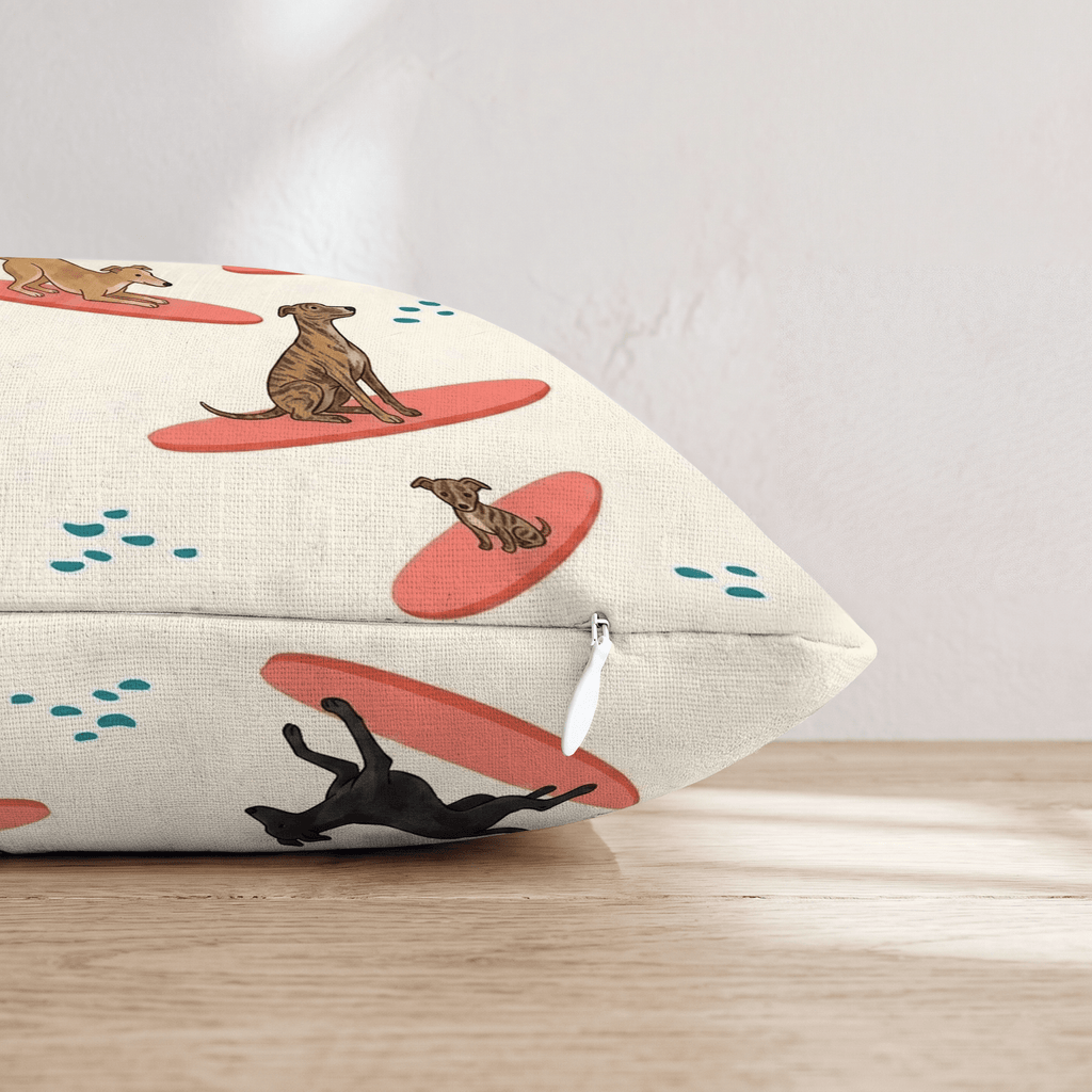Surf's Up Greyhound Throw Pillow - Hillcroft Home