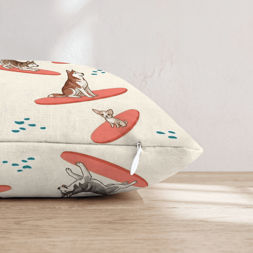 Surf's Up Husky Throw Pillow - Hillcroft Home