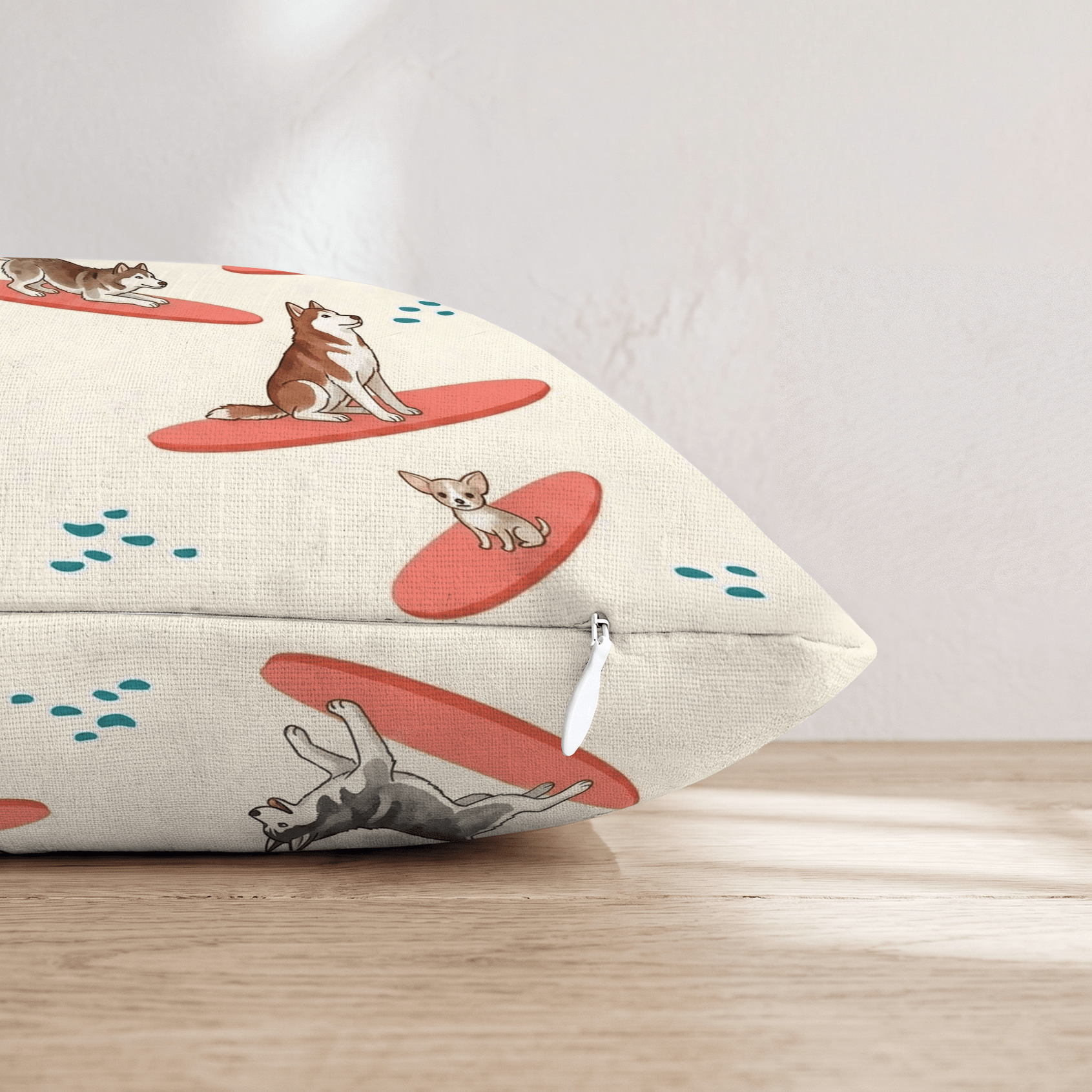 Surf's Up Husky Throw Pillow - Hillcroft Home