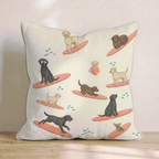 Surf's Up Labrador Throw Pillow - Hillcroft Home