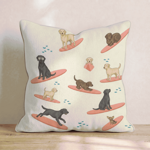 Surf's Up Labrador Throw Pillow - Hillcroft Home