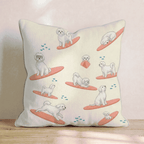Surf's Up Maltese Throw Pillow - Hillcroft Home