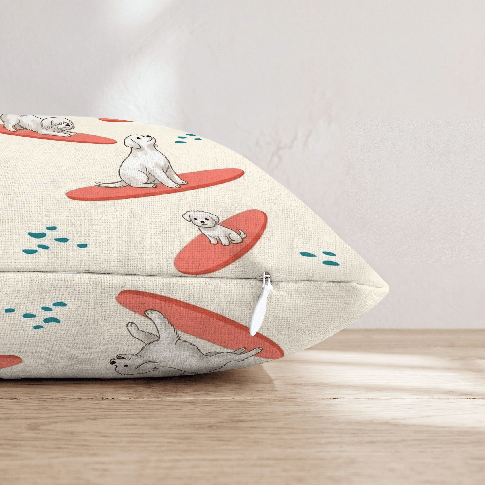 Surf's Up Maltese Throw Pillow - Hillcroft Home