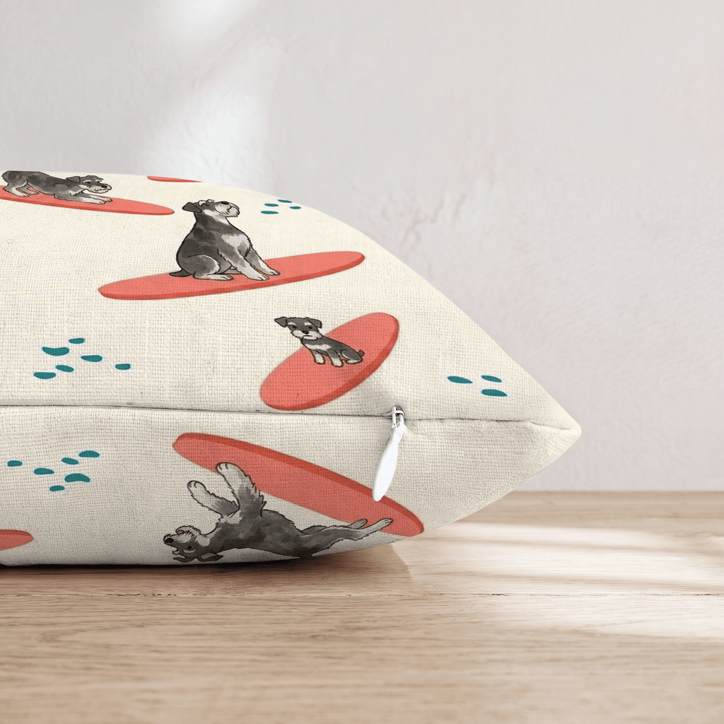 Surf's Up Mini Schnauzer Throw Pillow - Hillcroft Home