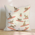Surf's Up Pit Bull Throw Pillow - Hillcroft Home