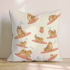Surf's Up Pomeranian Throw Pillow - Hillcroft Home