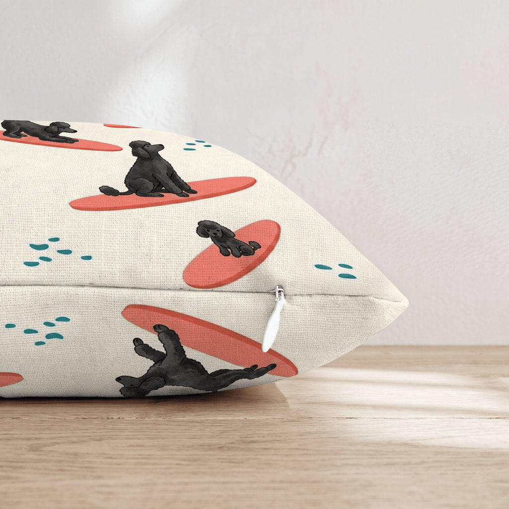 Surf's Up Poodle Throw Pillow - Hillcroft Home