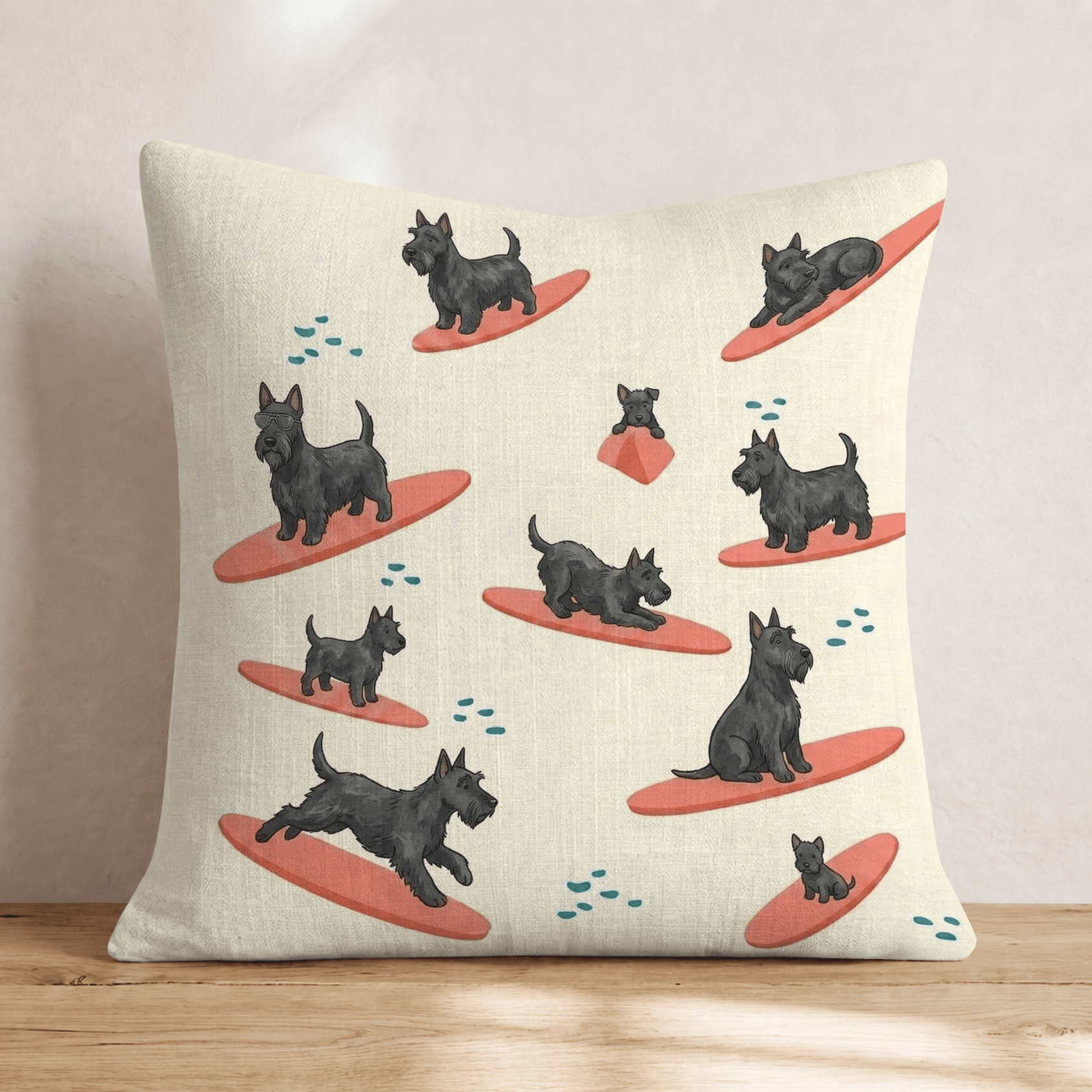 Surfs Up Scottie Throw Pillow - Hillcroft Home