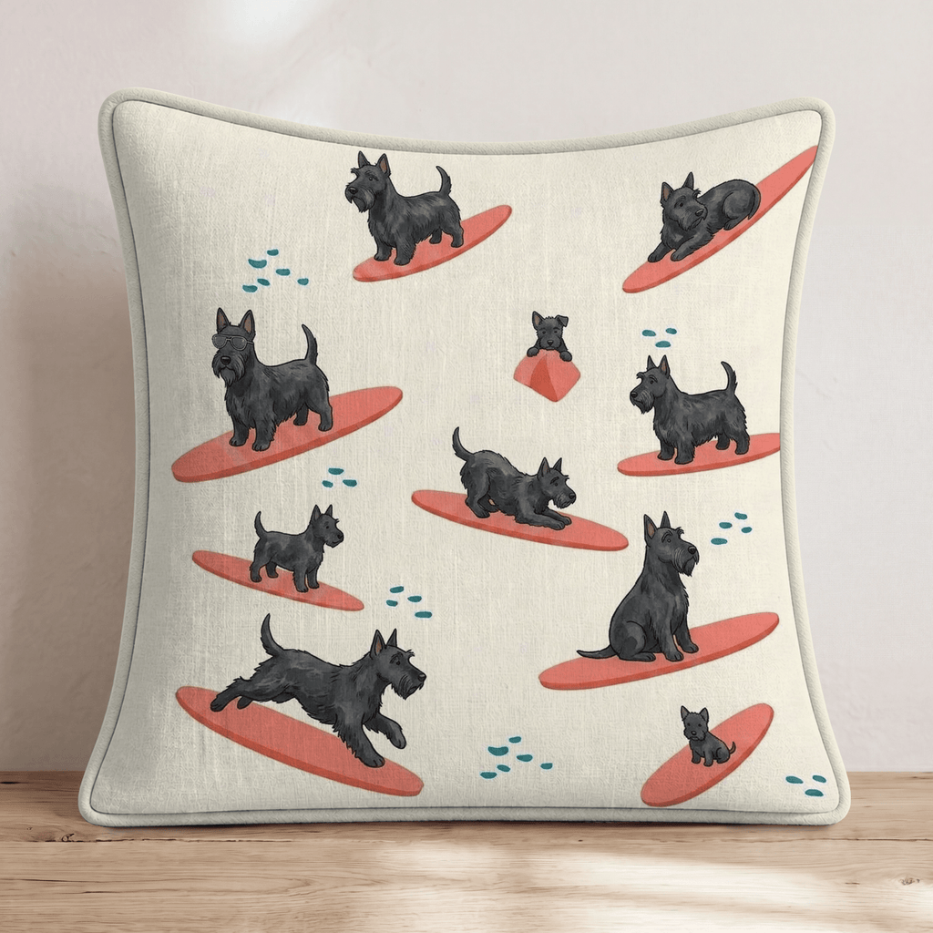Surfs Up Scottie Throw Pillow - Hillcroft Home