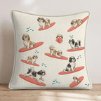 Surf's Up Shih Tzu Throw Pillow - Hillcroft Home