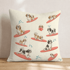 Surf's Up Shih Tzu Throw Pillow - Hillcroft Home