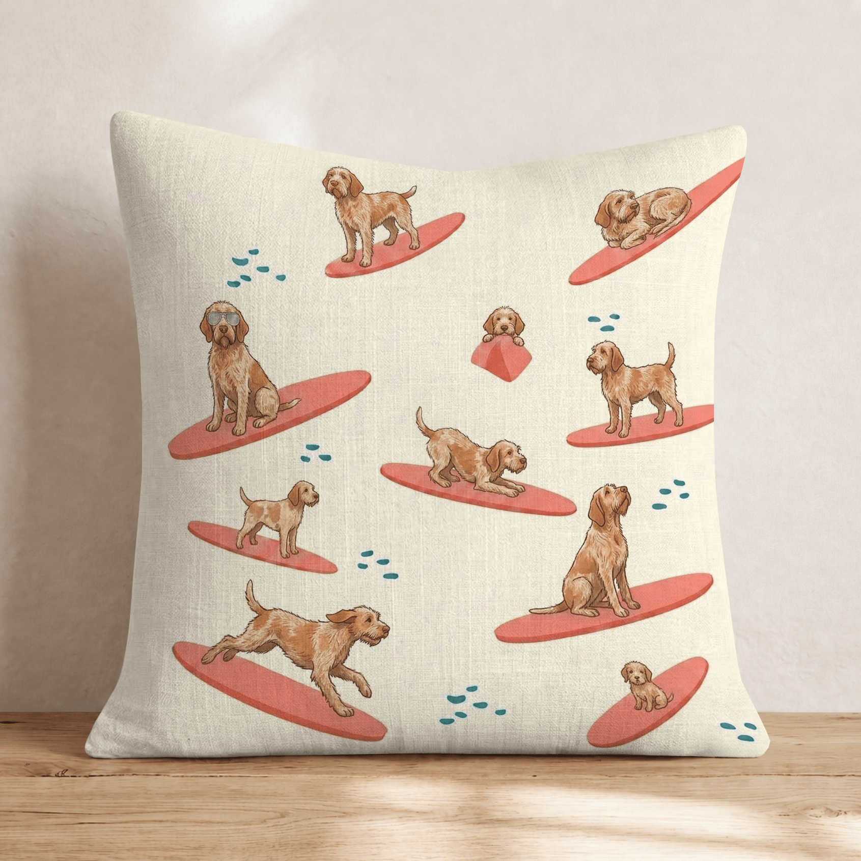 Surf's Up Spinone Italiano Throw Pillow - Hillcroft Home