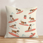 Surf's Up St Bernard Throw Pillow - Hillcroft Home