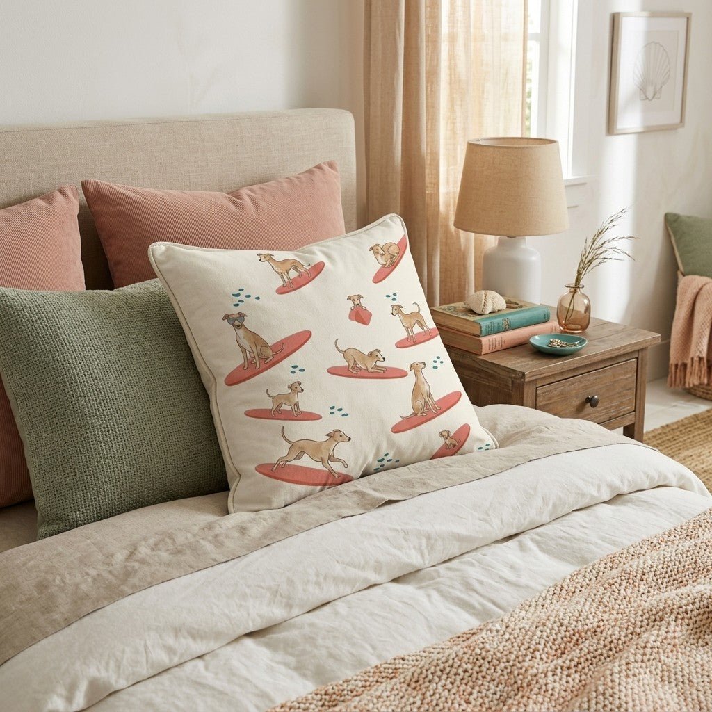 Surfs Up Whippet Throw Pillow - Hillcroft Home