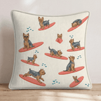 Surf's Up Yorkie Throw Pillow - Hillcroft Home