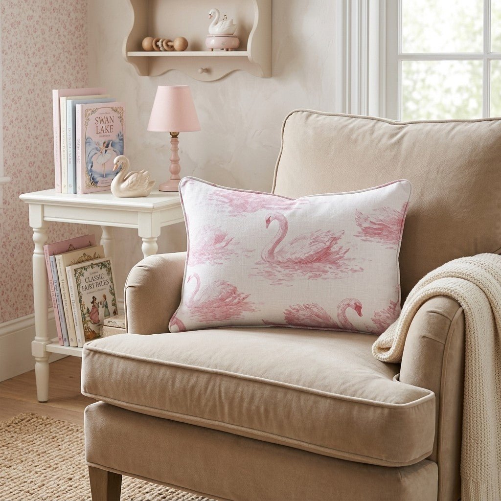 Swans of Love Throw Pillow - Hillcroft Home