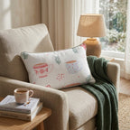 Sweater Mug Holly Cream Throw Pillow - Hillcroft Home