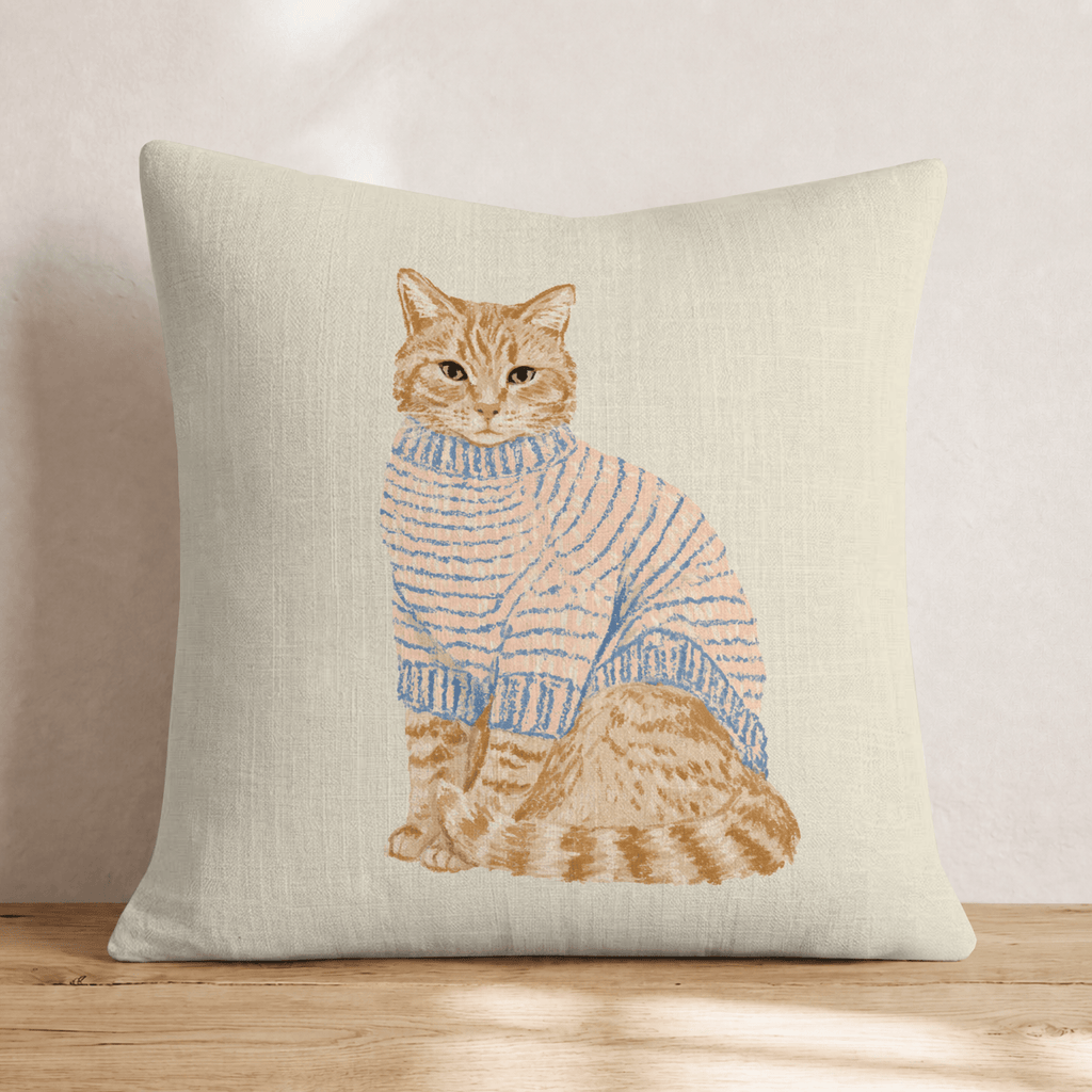 Sweater Tabby Throw Pillow - Hillcroft Home