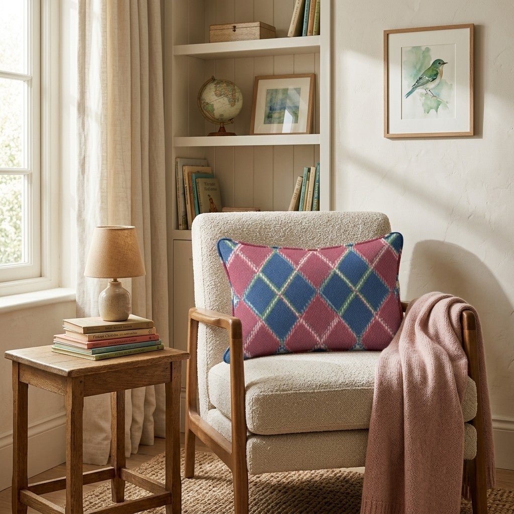 Sweater Vest Plaid Throw Pillow - Hillcroft Home