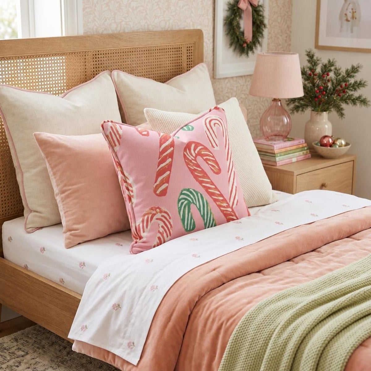 Sweet and Peppermint Throw Pillow throw pillow - Hillcroft Home