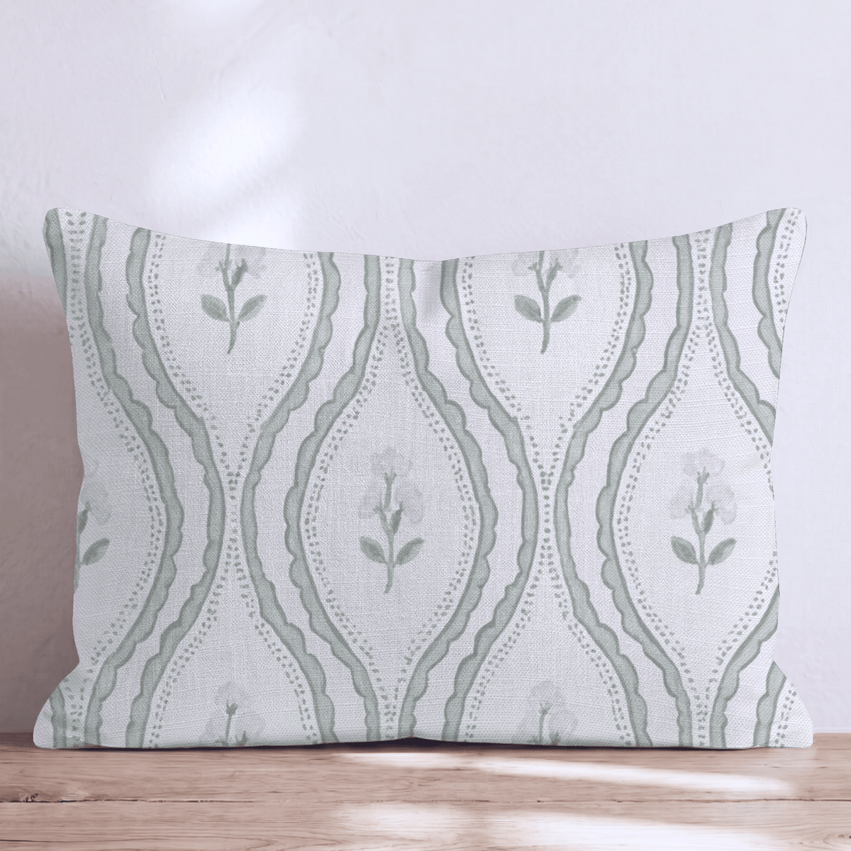 Sweet Pea Ogee Throw Pillow throw pillow - Hillcroft Home