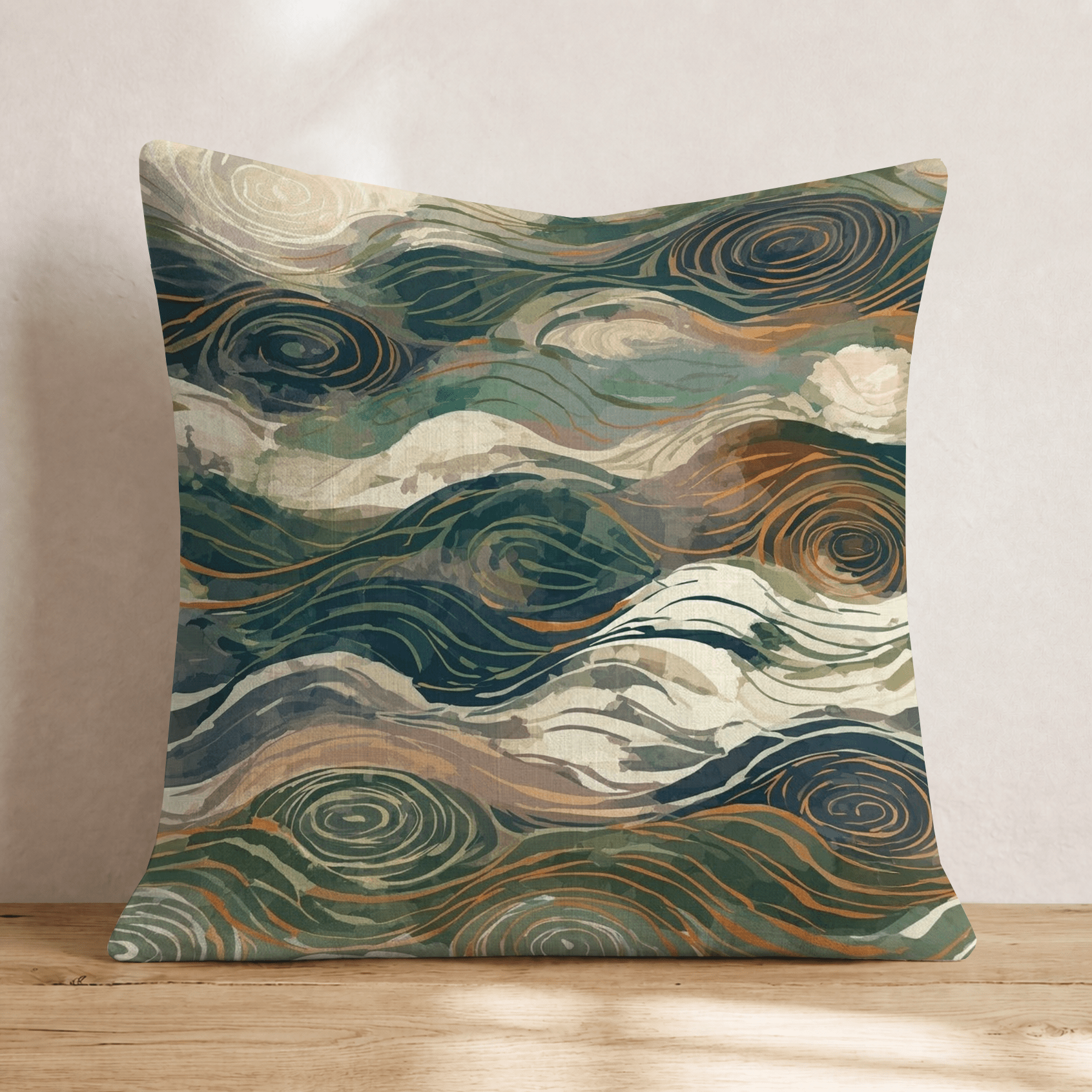 Swirly Lake Throw Pillow - Hillcroft Home
