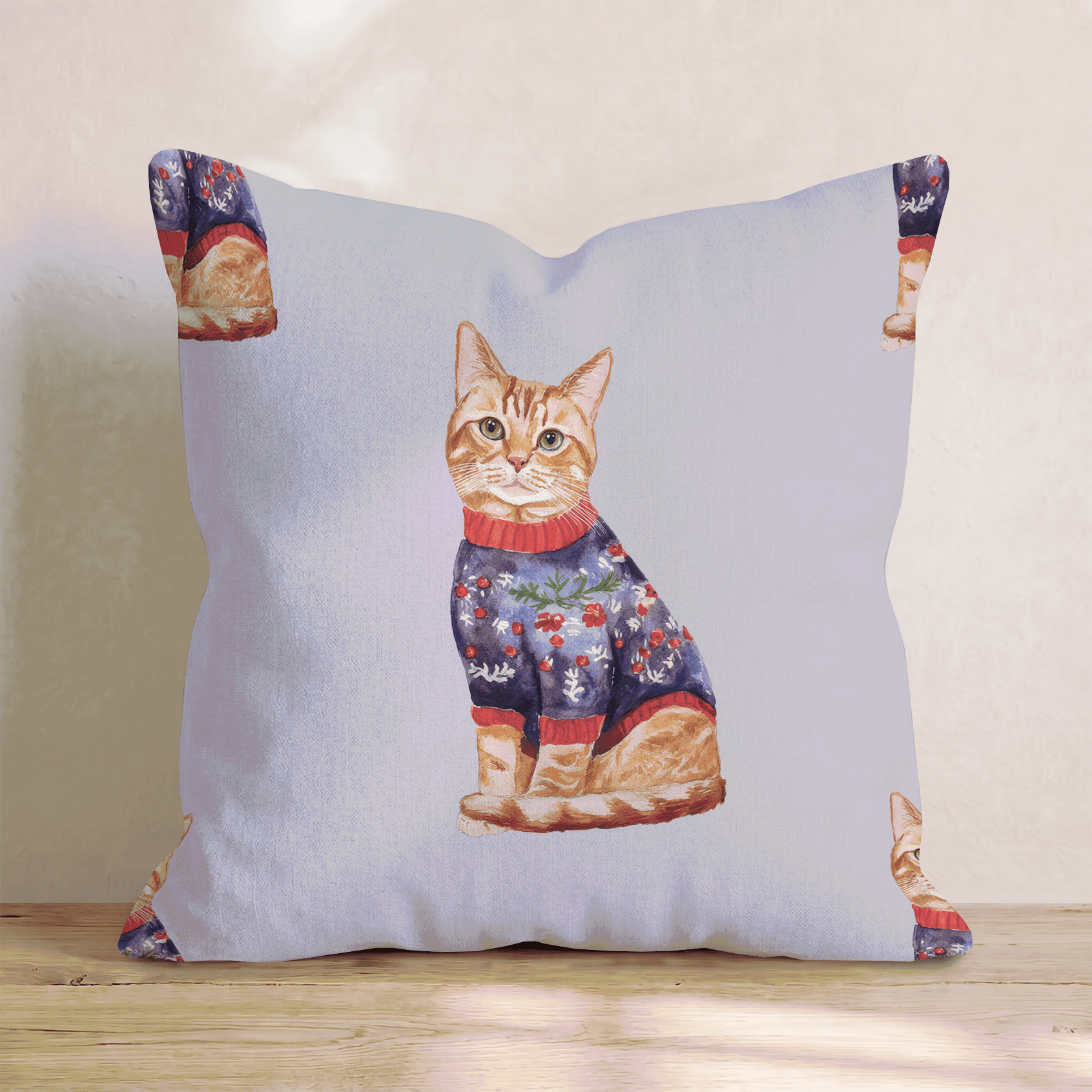 Tabby Floral Sweater Throw Pillow - Hillcroft Home