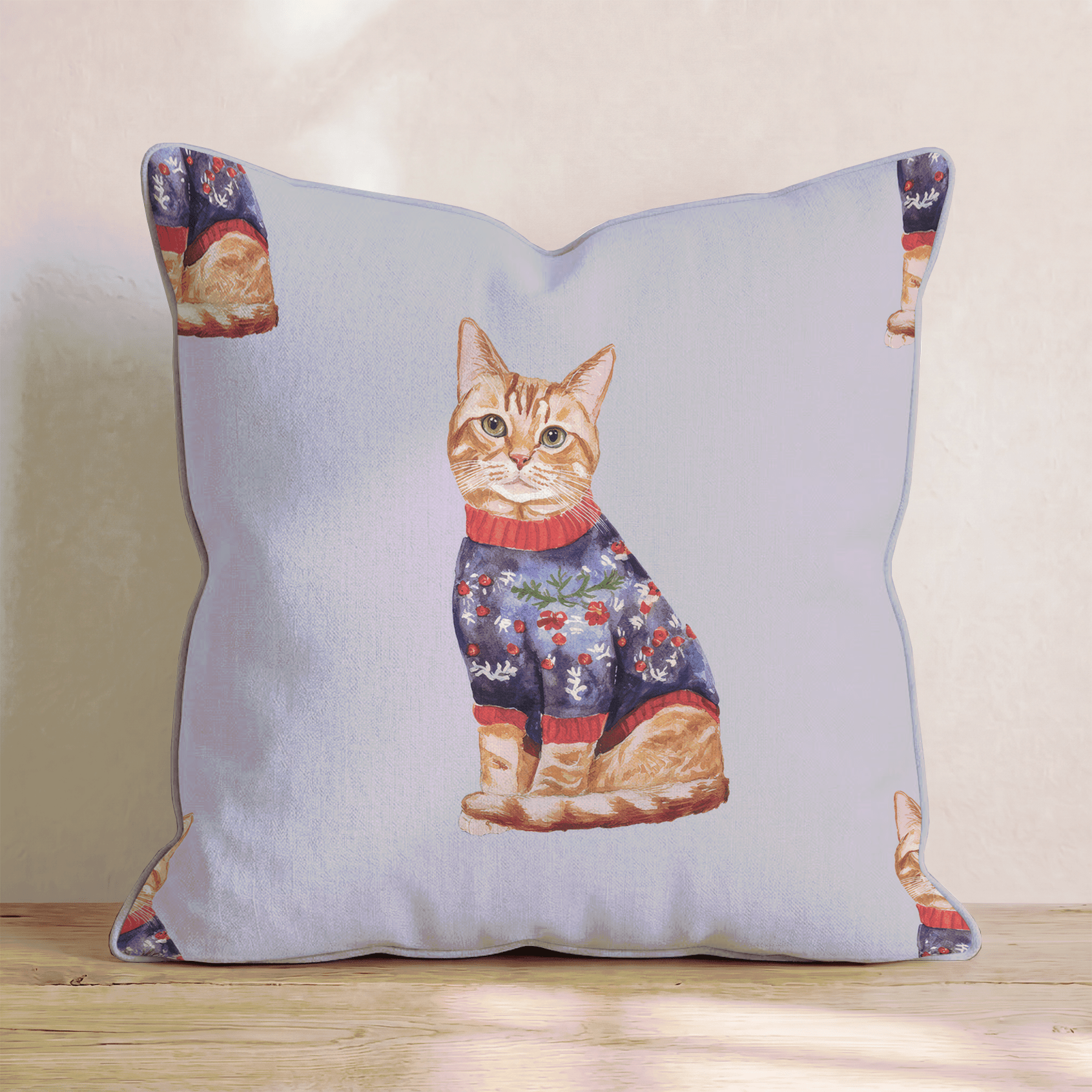 Tabby Floral Sweater Throw Pillow - Hillcroft Home