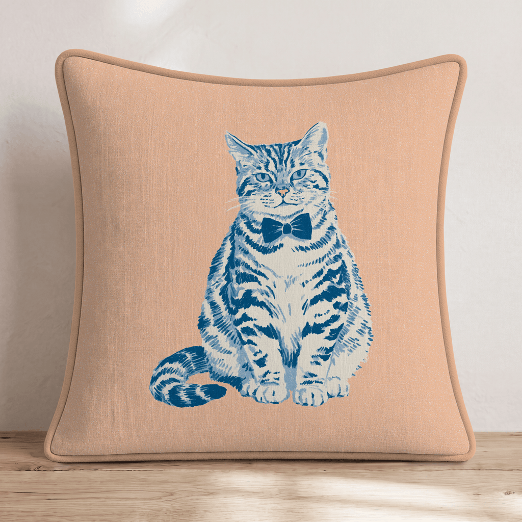 Tabby Gentleman Throw Pillow - Hillcroft Home