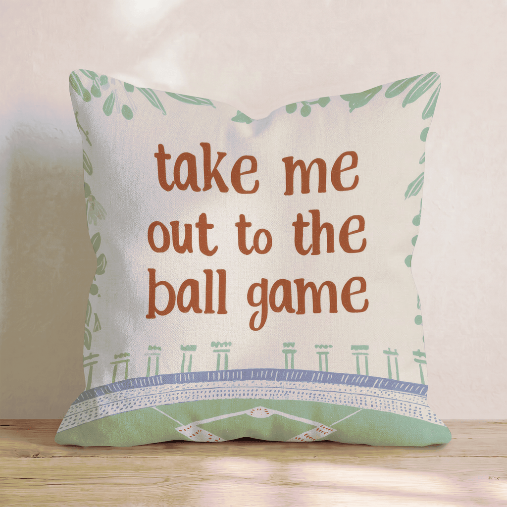 Take Me Out To The Ball Game Throw Pillow - Hillcroft Home