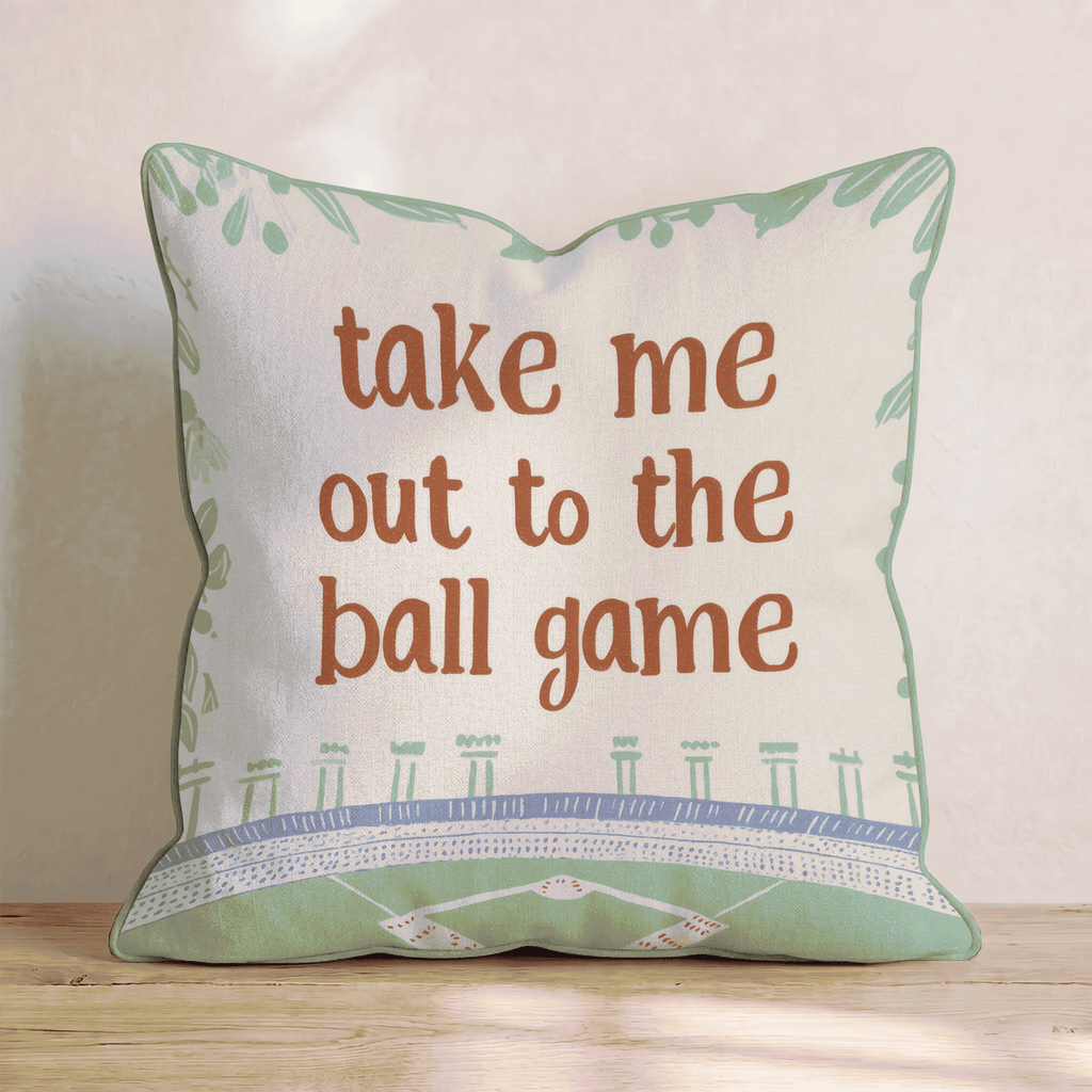 Take Me Out To The Ball Game Throw Pillow - Hillcroft Home