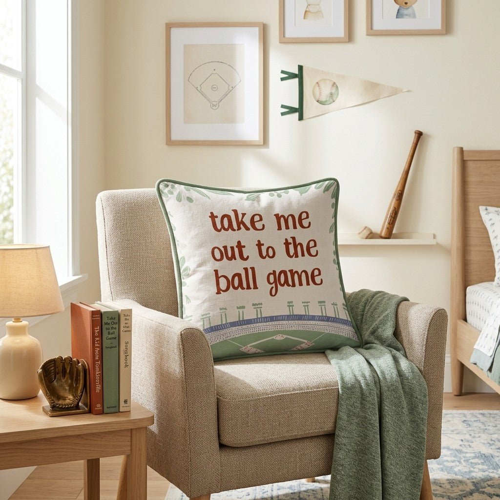 Take Me Out To The Ball Game Throw Pillow - Hillcroft Home