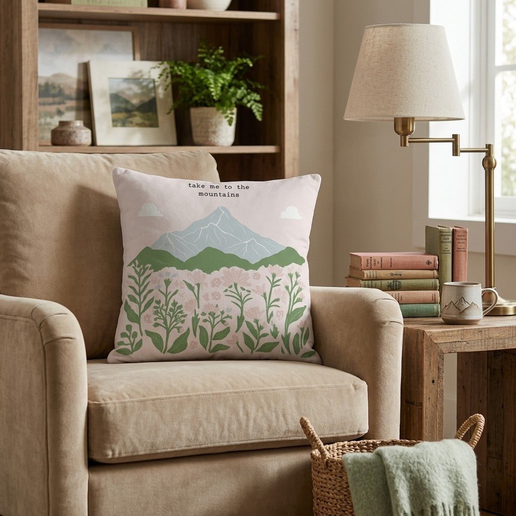 Take me to the Mountains Throw Pillow - Hillcroft Home