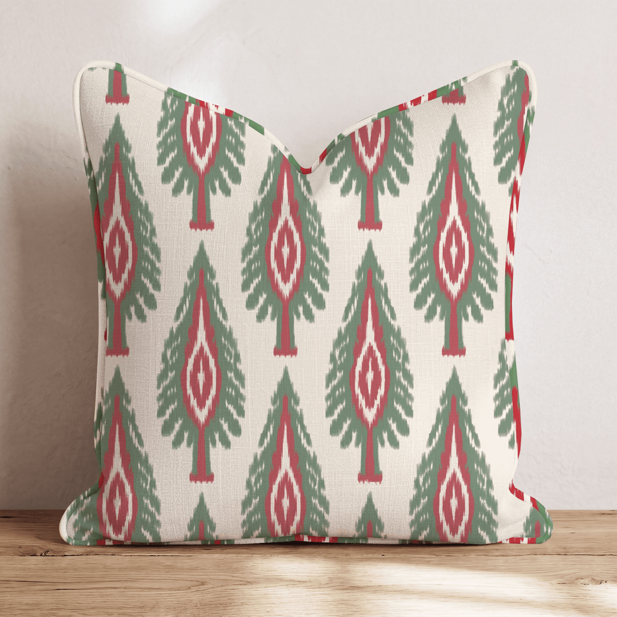Tannenbaum Ikat Throw Pillow throw pillow - Hillcroft Home