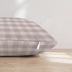 Taupe Blush Gingham Throw Pillow - Hillcroft Home