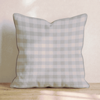 Taupe Blush Gingham Throw Pillow - Hillcroft Home