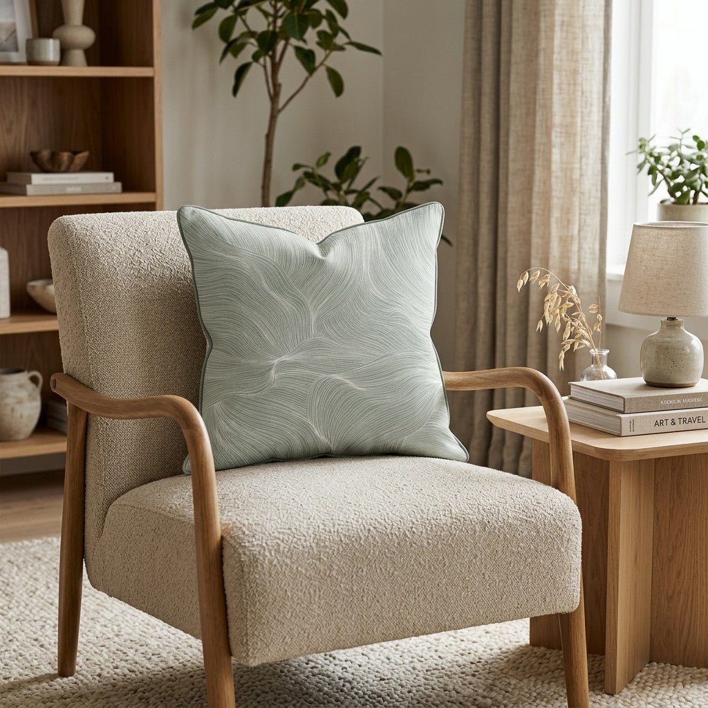 Taupe Flow Lines Throw Pillow - Hillcroft Home