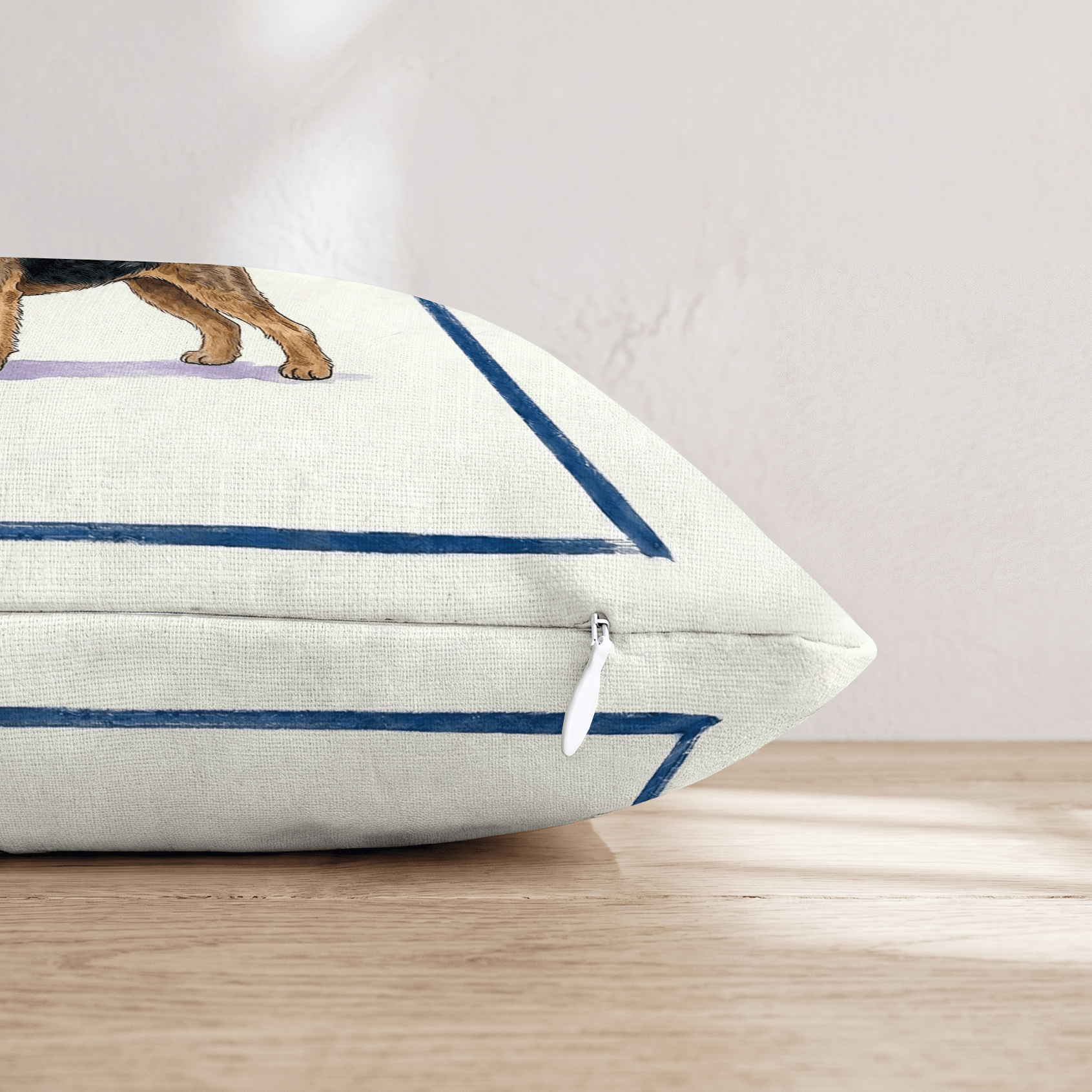 Tea Time Airedale Throw Pillow - Hillcroft Home