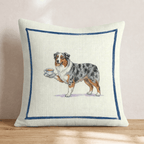 Tea Time Australian Shepherd Throw Pillow - Hillcroft Home