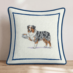 Tea Time Australian Shepherd Throw Pillow - Hillcroft Home