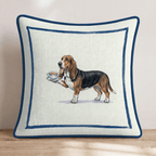 Tea Time Basset Hound Throw Pillow - Hillcroft Home