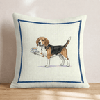 Tea Time Beagle Throw Pillow - Hillcroft Home